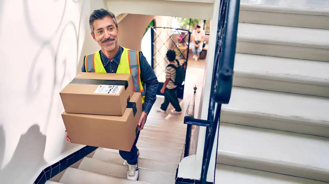 Amazon Delivery Service Partner driver working with packages